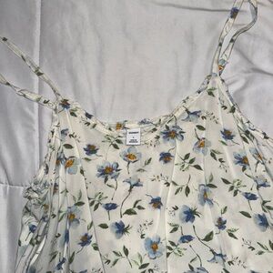 Old Navy Cream Floral Tie Front Camisole